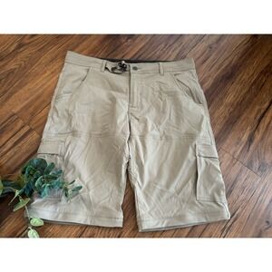 Prana Shorts Mens 36 Brown Stretch Zion II Standard Fit Cargo Belted Hiking 12"